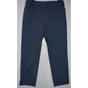 LOFT Sz 6 Riviera Pant Blue Chambray Cropped Curvy Pants Lightweight Stretch